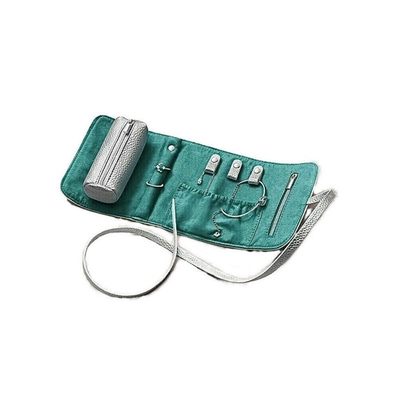 Swarovski Shimmering Silver Jewelry Pouch Travel - Picture 2 of 6